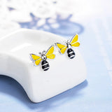 LEKANI Tiny Bee Earring 925 Sterling Silver Women Insect Stud Earring