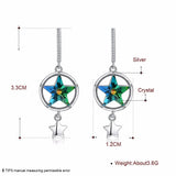 LEKANI Crystals Drop Earrings S925 Sterling Silver Stars Dangle Earrings