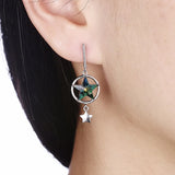 LEKANI Crystals Drop Earrings S925 Sterling Silver Stars Dangle Earrings