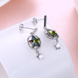 LEKANI Crystals Drop Earrings S925 Sterling Silver Stars Dangle Earrings