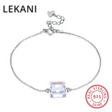Austria 925 Silver Square Beads Charm Bracelet for Women