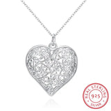 Heart Tree Of Life Pendant Necklace 925 Sterling Silver Jewelry