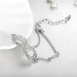 925 Silver Endless Love Infinity Bracelet Adjustable Women Jewelry