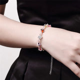 925 Silver Happiness Cube Rainbow Bracelet