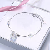 Lucky Clover Charm Bracelet 925 Silver Crystal Beads Women Jewelry