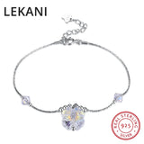 Lucky Clover Charm Bracelet 925 Silver Crystal Beads Women Jewelry