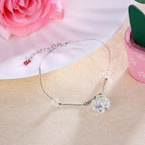 Lucky Clover Charm Bracelet 925 Silver Crystal Beads Women Jewelry