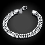 Men's 925 Sterling Silver Snake Chain Bracelet 8''