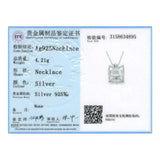 Austria Crystal Cube Rotating Pendant Necklace 925 Silver Jewelry