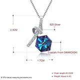 Austrian Crystal Square Bead Pendant Necklace