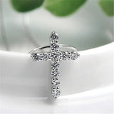 Cross Necklace 925 Sterling Silver Women Crystal CZ Pendants Necklace