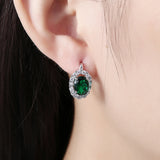 Zirconia Hoop Earrings with Crystals Fine Jewelry Gift