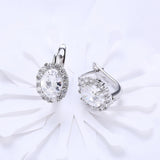 Zirconia Hoop Earrings with Crystals Fine Jewelry Gift