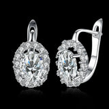Zirconia Hoop Earrings with Crystals Fine Jewelry Gift