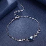 Austrian Crystal Heart Bracelets 925 Silver Charm Bracelet for Women