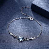 Austrian Crystal Heart Bracelets 925 Silver Charm Bracelet for Women