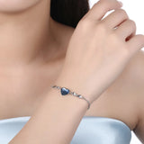 Austrian Crystal Heart Bracelets 925 Silver Charm Bracelet for Women