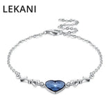 Austrian Crystal Heart Bracelets 925 Silver Charm Bracelet for Women