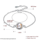 925 Silver Ball Charm Bracelet with Crystals for Women