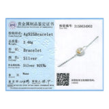 925 Silver Ball Charm Bracelet with Crystals for Women