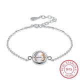 925 Silver Ball Charm Bracelet with Crystals for Women