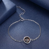 925 Silver Ball Charm Bracelet with Crystals for Women