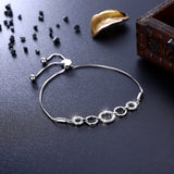 Crystals Bracelet Bangle Circle S925 Silver Hand Jewelry