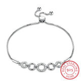 Crystals Bracelet Bangle Circle S925 Silver Hand Jewelry