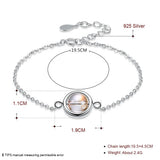 Austrian Crystal 925 Silver Ball Charm Bracelet Bangle Beads for Women