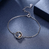 Austrian Crystal 925 Silver Ball Charm Bracelet Bangle Beads for Women