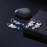 Austria Crystal Beads Drop Earrings in S925 Silver