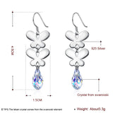 Austria Crystal Beads Drop Earrings in S925 Silver