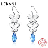 Austria Crystal Beads Drop Earrings in S925 Silver