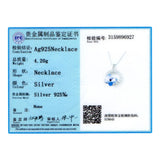 Austria Butterfly Circle Pendant Necklace S925 Silver Jewelry