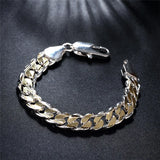 925 Sterling Silver Charm Bracelet for Men and Women with S925 Stamp