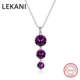 Austrian Purple Crystal Long Pendant Necklace for Women