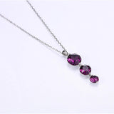Austrian Purple Crystal Long Pendant Necklace for Women