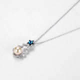 925 Silver Christmas Tree Pendant Necklace Crystals From Austria Pearls Jewelry
