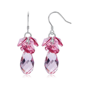 Romantic Rose Crystal Drop Earrings for Women