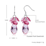 Romantic Rose Crystal Drop Earrings for Women