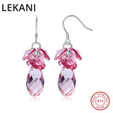 Romantic Rose Crystal Drop Earrings for Women