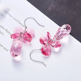 Romantic Rose Crystal Drop Earrings for Women