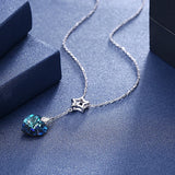 Romantic Heart Crystals Necklace Pendant For Women S925 Silver Chain