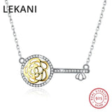 Romantic Rose Key Necklace Pendant Crystals From Austria S925 Silver Chain