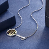 Romantic Rose Key Necklace Pendant Crystals From Austria S925 Silver Chain