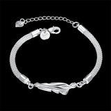 925 Sterling Silver Feather Women Bracelets Bangle Pure Silver Jewelry Girl Gift