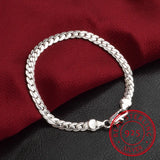 925 Silver Flat Snake Chain Bracelet For Women