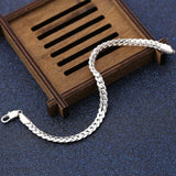 925 Silver Flat Snake Chain Bracelet For Women
