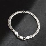 925 Silver Flat Snake Chain Bracelet For Women