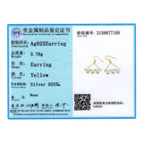 Triangle Drop Earrings For Women Pearls Plated S925 Silver Hanging
